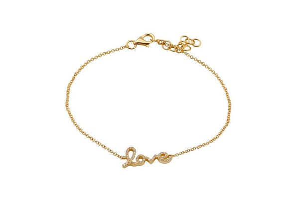 Bracelet 14kt Gold Chain Love & Diamonds - Albert Hern Fine Jewelry
