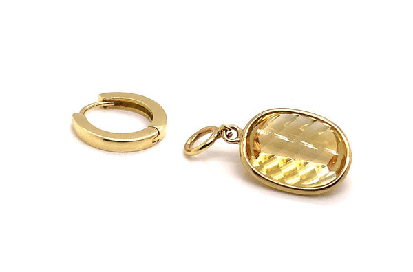 Earrings 18kt Gold Detachable Citrine Drop - Albert Hern Fine Jewelry