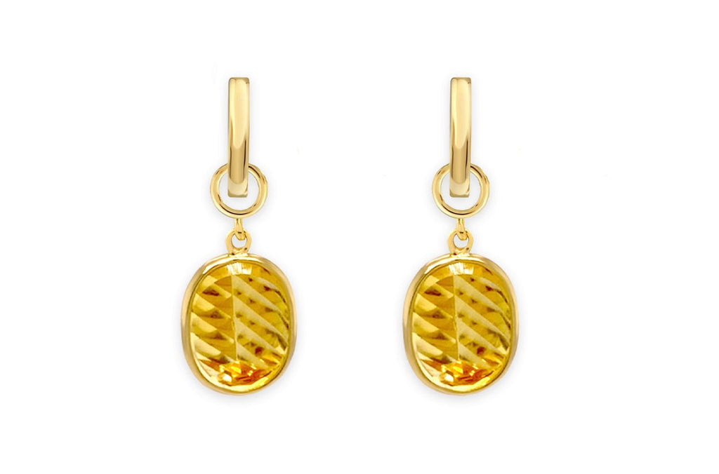 Earrings 18kt Gold Detachable Citrine Drop - Albert Hern Fine Jewelry