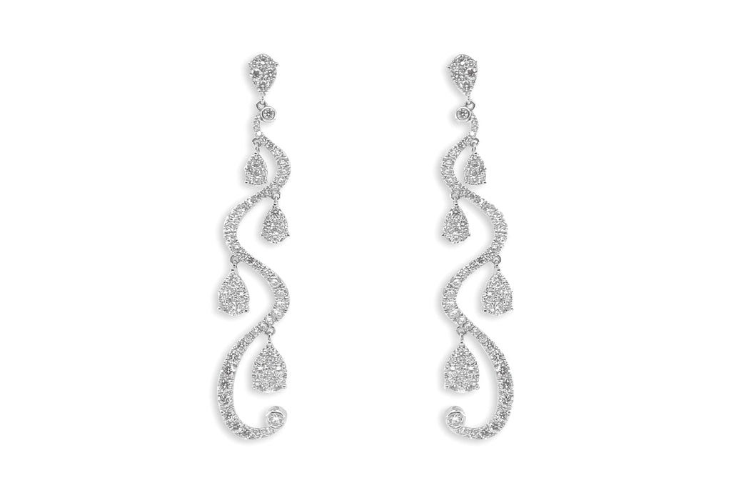Earrings 18kt Gold Statement Chandelier with Diamonds - Albert Hern Fine Jewelry