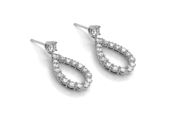 Earrings 18kt Gold Teardrop with Diamonds - Albert Hern Fine Jewelry