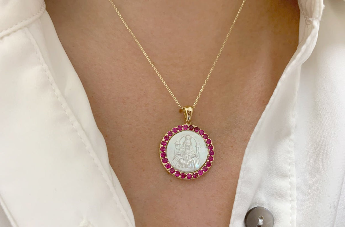 Medal Our Lady of Mount Carmen | Virgen del Carmen Gold & Ruby – Albert ...