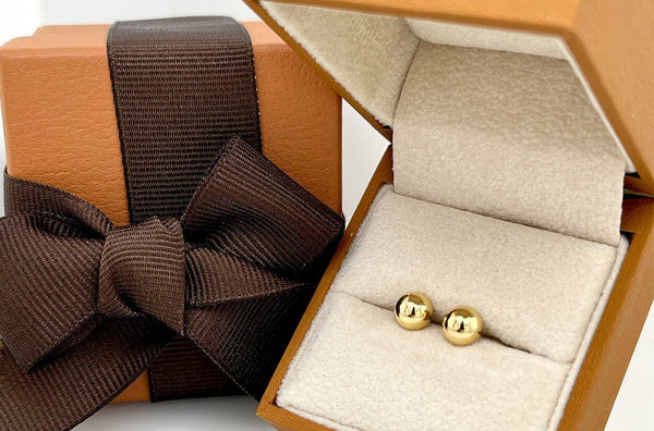 Mini Earrings 18kt Gold Ball 6mm Studs - Albert Hern Fine Jewelry