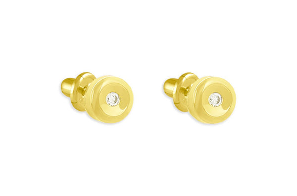 Mini Earrings 18kt Gold Center Diamonds Studs - Albert Hern Fine Jewelry
