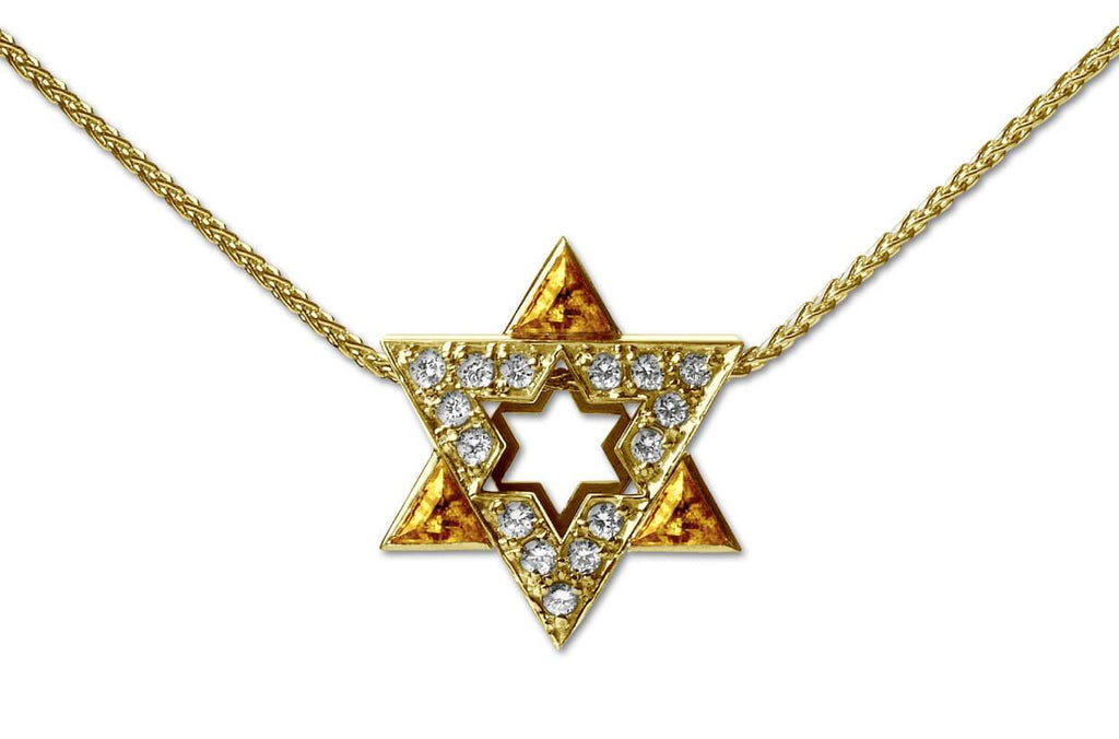 Necklace Star Yellow Gold Yellow Sapphires & Diamond - Albert Hern Fine Jewelry