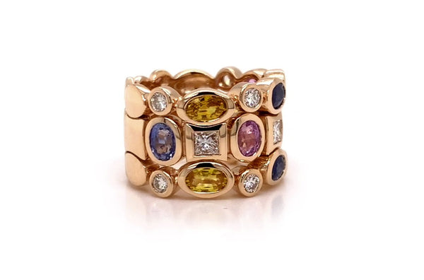 Ring Multicolor Sapphires & Diamonds in Gold - Albert Hern Fine Jewelry