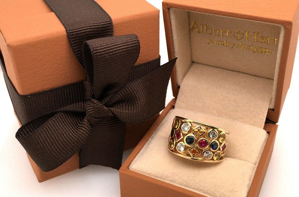 Ring Multicolor Sapphires & Diamonds in Gold - Albert Hern Fine Jewelry