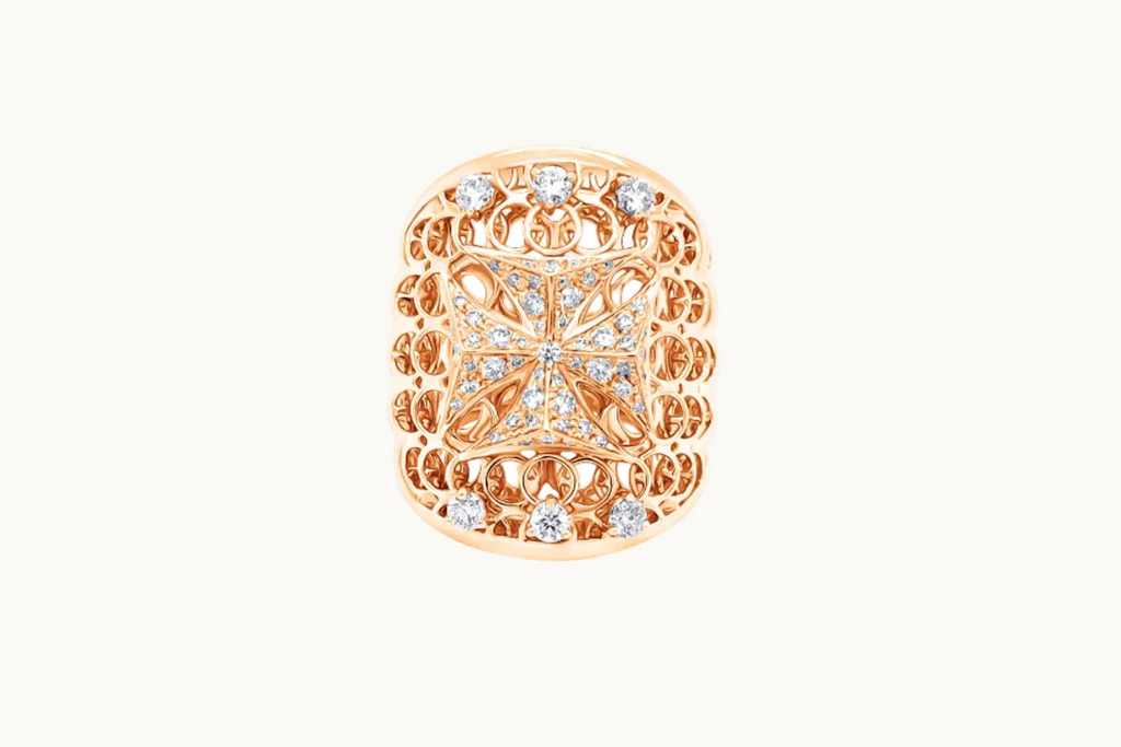 18kt Rose Gold Joan of Arc Diamond ring .89ct by Designer Verhoven