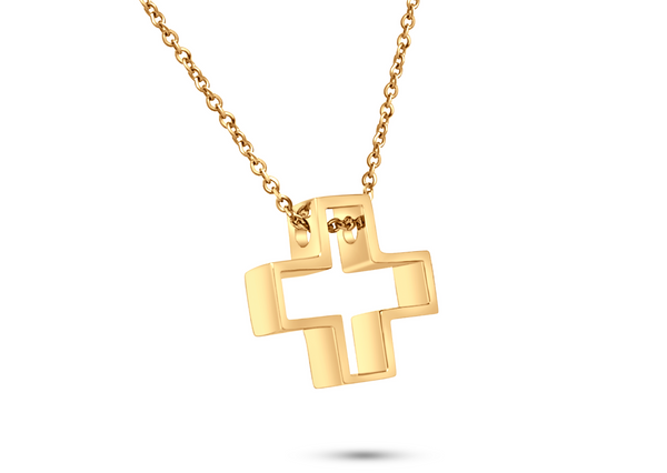 Necklace 14kt Yellow Gold Cross Silhouette