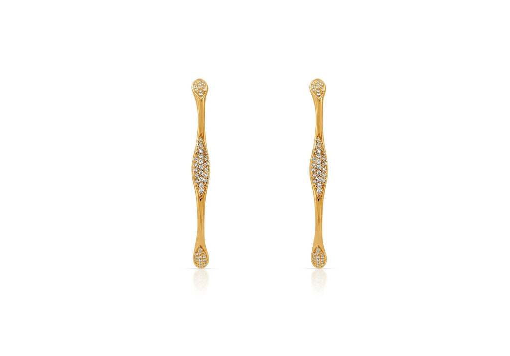 Earrings 18kt Gold Round Hoops & Diamonds