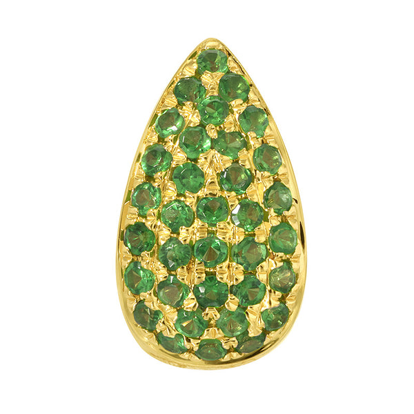 Pendant Rondelle  14kt Yellow Gold and Tsavorite
