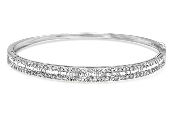 Bracelet 18kt Gold Baguette & Round Diamonds Bangle