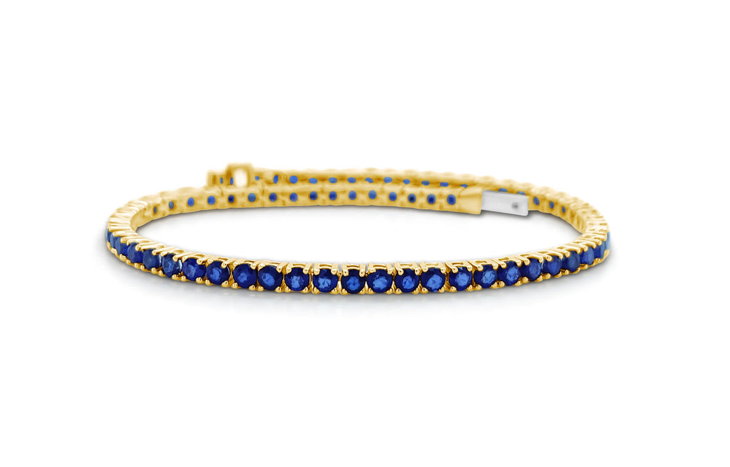 Bracelet 14kt Yellow Gold Tennis Sapphires