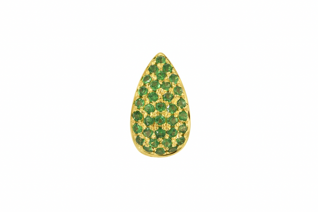 Pendant Rondelle  14kt Yellow Gold and Tsavorite