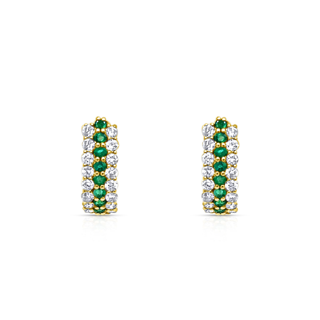 Earrings 18kt Gold Hoops Gemstones & Diamonds