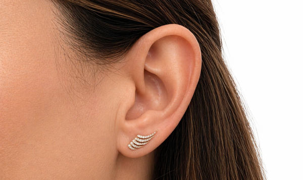 Earrings Wings 14kt Yellow Gold & Diamonds