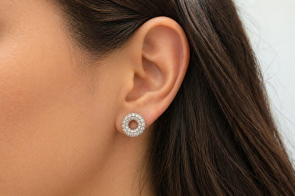 Earrings 18kt Gold Lifesavers & Diamonds