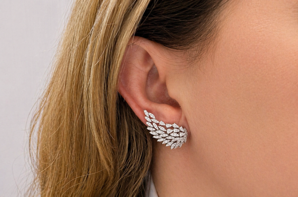 Earrings Wings 18kt White Gold Diamonds