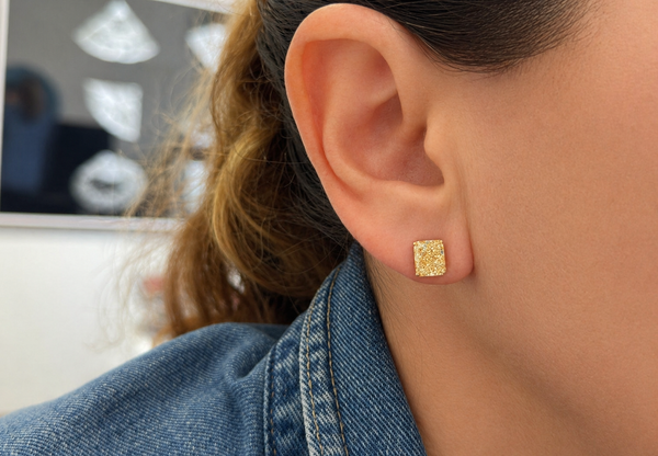 Earrings 4.10 tcw GIA Certified Fancy Yellow Diamond