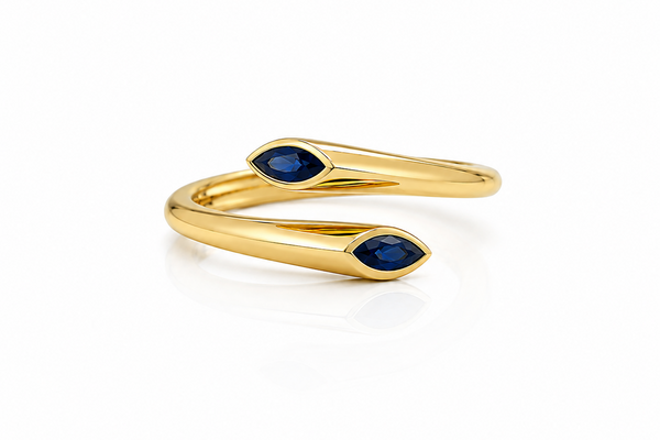 Ring 14kt Gold Spring Marquises Shape Gems