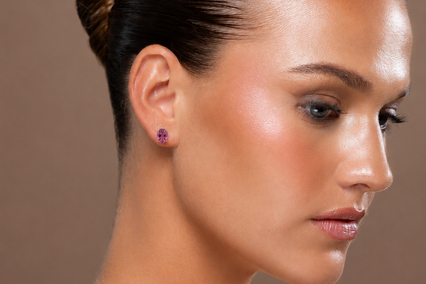 Earrings 1.62cts Oval Tourmalines 14kt Gold Studs