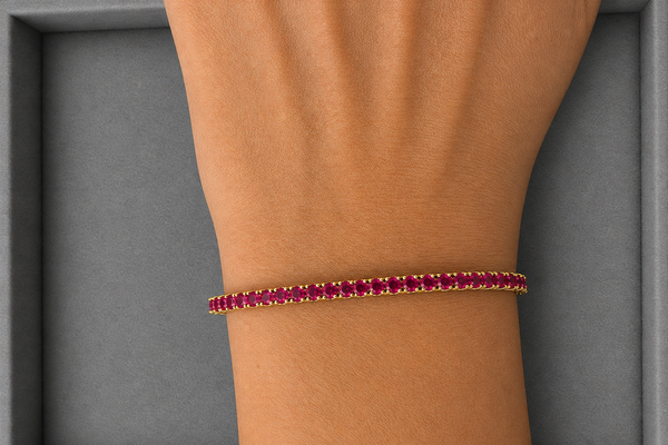 Bracelet 14kt Yellow Gold Tennis Rubies