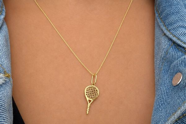 Paddle Racquet 14kt Gold Necklace