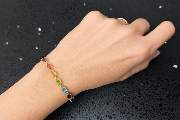 Bracelet Yellow Gold and Stones Chakra Energy