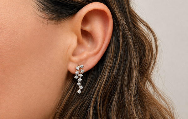 Earrings 18kt Yellow Gold and 0.36 cts Diamonds Drops