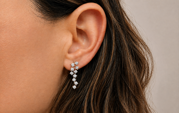 Earrings 18kt White Gold and 0.36 cts Diamonds Drops