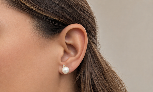 Earrings 14kt Gold Pearls & Diamonds