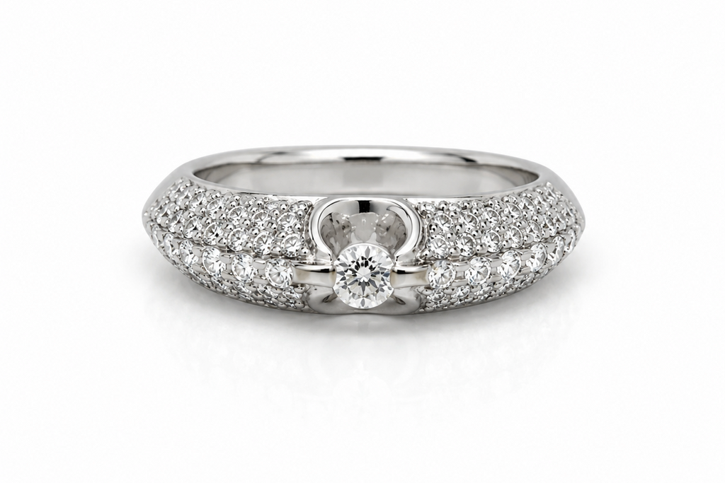 Ring 18Kt Gold Round Diamond 0.80cts