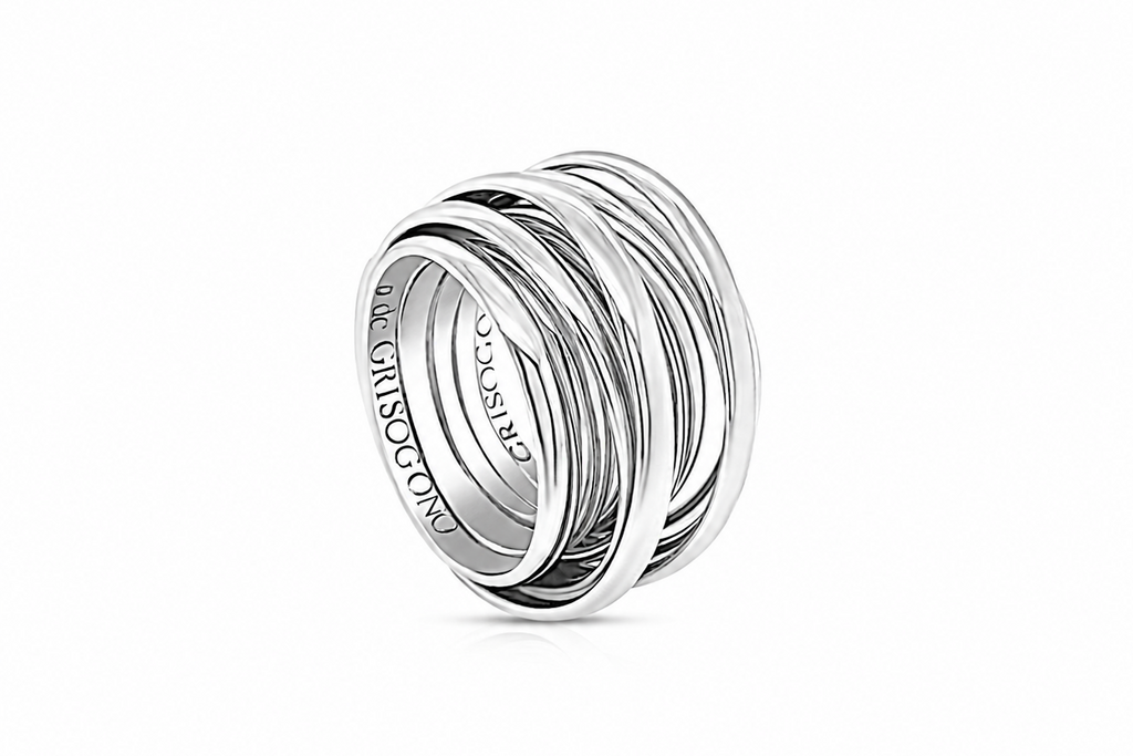 De Grisogono Allegra Ring 18k White Gold Size 6.5 26.00 Grams