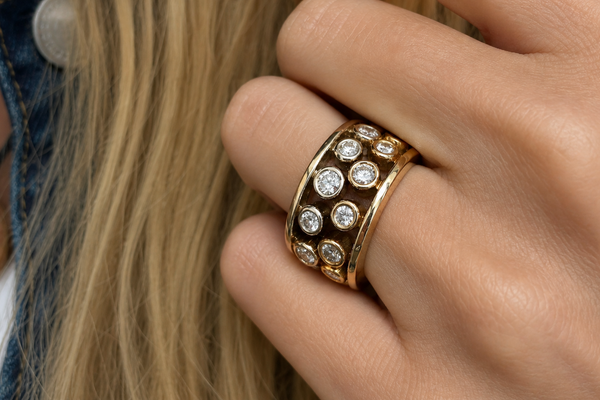 Ring Diamonds Designer Rose & White Gold