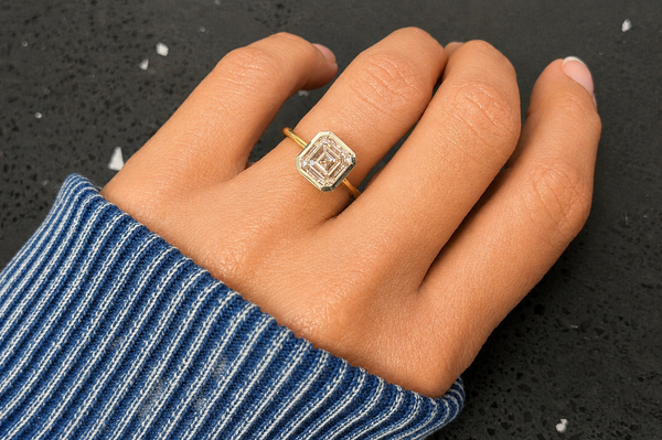 Ring 18kt Mixed Gold & Asher-Cut Lab Fancy Pink Diamond
