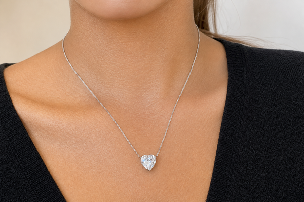 Necklace Platinum Heart Shape Diamond