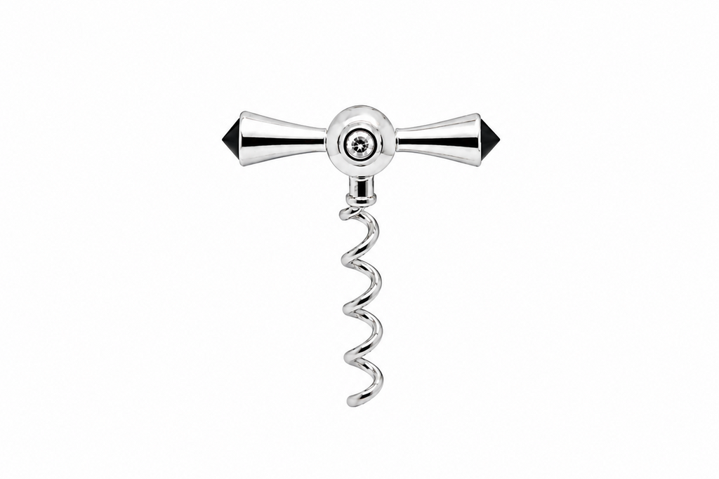 Men's 18Kt White Gold Corkscrew Pin