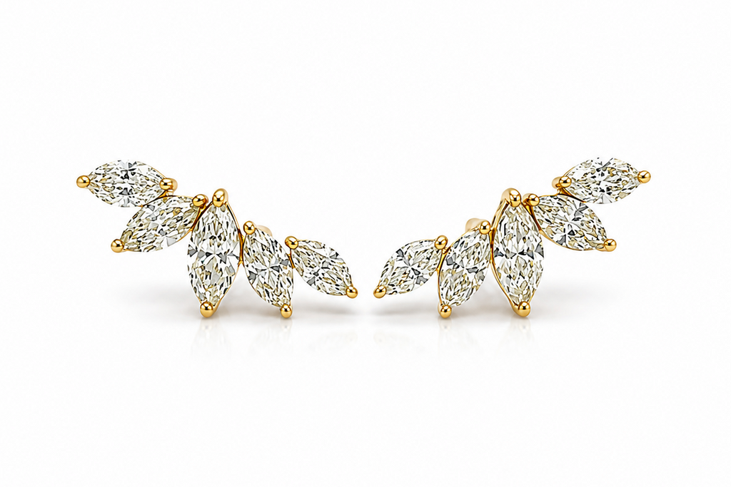 Earrings Crawler 18 kt Gold & Marquise Diamonds