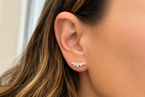Earrings Crawler 18 kt Gold & Marquise Diamonds