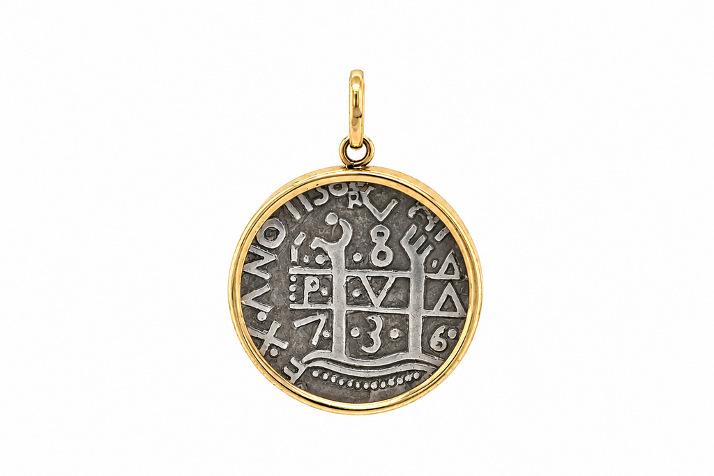 Pendant Spanish Coin Bezel 14kt Yellow Gold