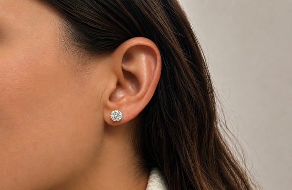 Earrings 3.00cts Natural Round Diamonds 14kt Gold Studs CGL