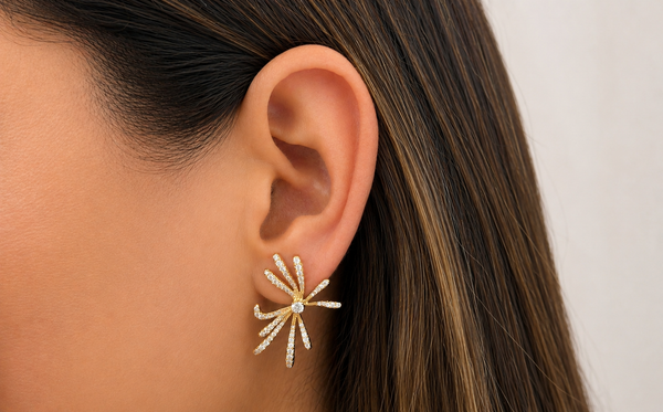 Earrings 18kt Yellow Gold with Diamonds