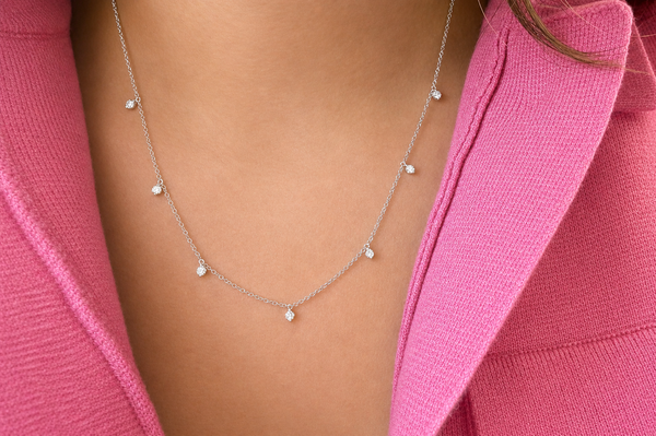 Necklace 14kt Gold Shaker  Round Diamonds