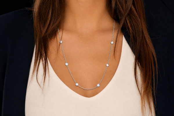 Necklace 18kt Gold Diamond by the Yard Chain 18.5 inches