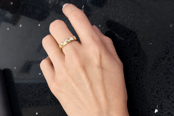 Ring 14Kt Yellow Gold Diamonds