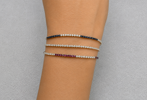 Bracelet 18kt Gold Tennis Rubies & Diamonds