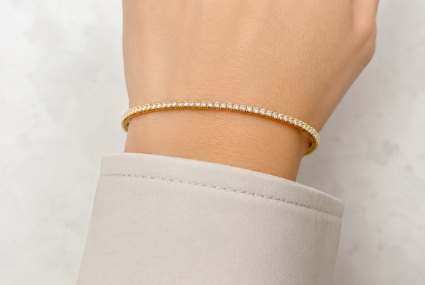 Bracelet 14kt Yellow Gold & Diamonds Bangle Tennis