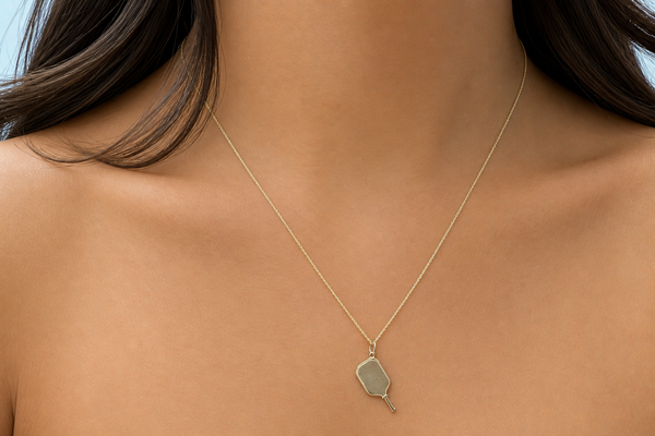 Pickleball Racquet 14kt Gold Necklace