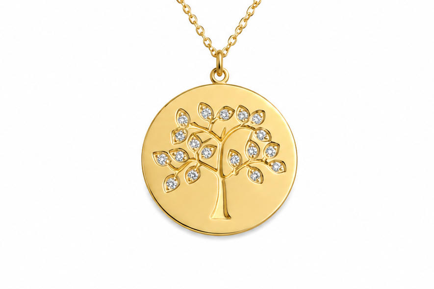 Pendant 14kt Yellow Gold Tree of Life Diamonds
