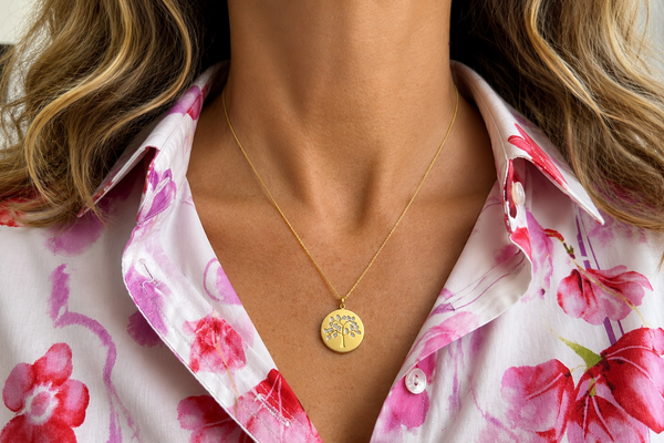 Pendant 14kt Yellow Gold Tree of Life Diamonds